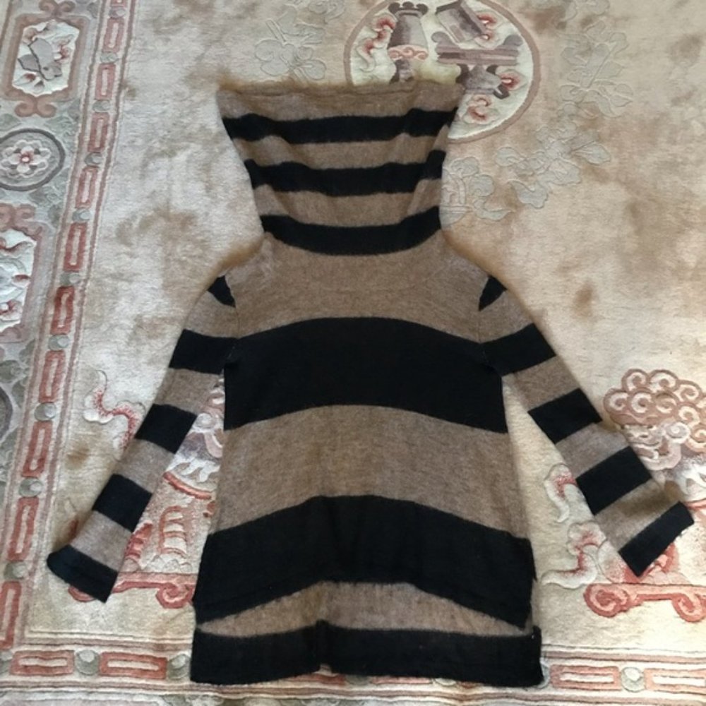 Free People Brown Lulu Rugby Stripe Cowl Neck Sweater - Picture 7 of 11